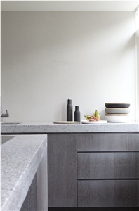 Sparkle Gray Quartz Stone Surfaces Bathroom Vanity Tops Countertops Non Porous Durable from Guangdong