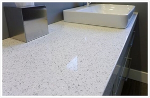Sparkle White Crystal Bathroom Countertops Vanity Top Surfaces from China Cut to Size No Radiation