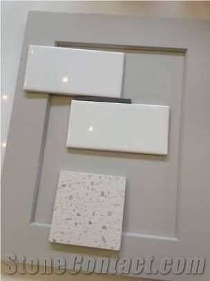 Sparkling Frost White Artificial Quartz Stone for Kitchen Application from China in Wholesale Prices