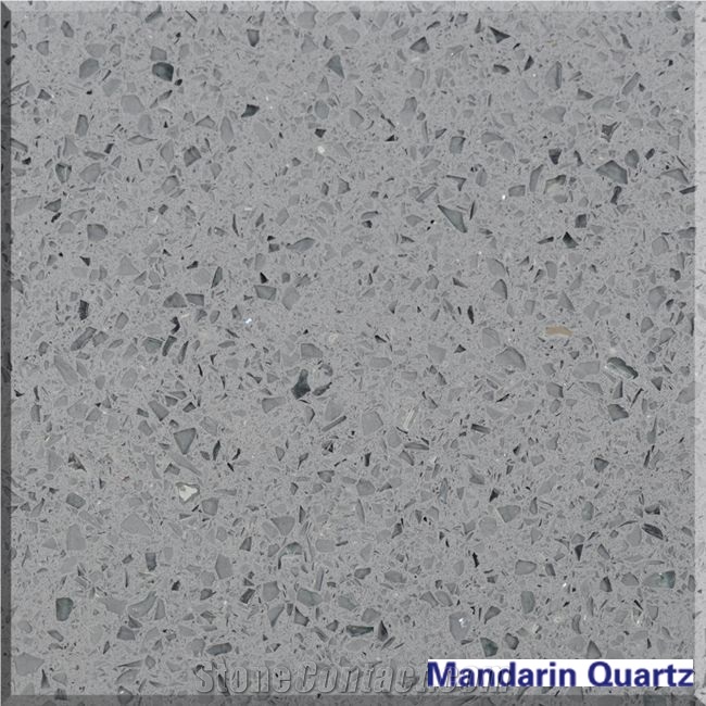 Stellar Grey and Black Quartz Countertops Tabletops for Kitchen Manmade in China Available in Custom Sizes