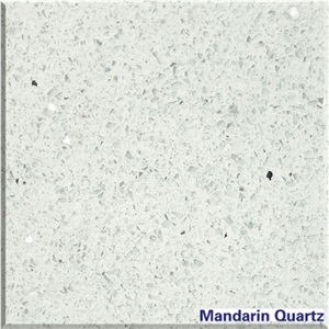 Stellar Sparkle White Artificial Quartz Stone Slab in China, Biggest Slab Size 63"X126" and Other Custom Sizes Available