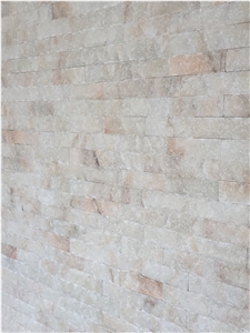 Natural White Pink Brick Marble Stone Split Wall Tiles