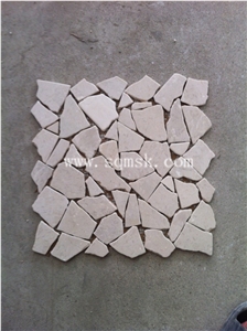 Botticino Classico Marble Stone Mosaic Tile Classical,Tipo Classico,Botticino Classico Extra,Marble Irregular Shape Crazy Series Marble Mosaic for Wall,Floor,Background