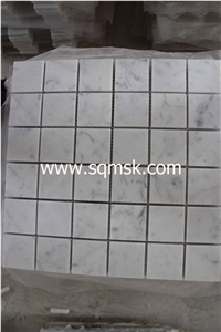 Carrara stone Mosaic tile,Bianco Di Carrara,Blanc De Carrare,Blanco, Bianca,White Carrara,White Carrera,Polished marble mosaic 48x48mm for Wall,Bathroom Floor