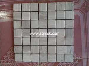 China Serpegiante Grey Marble,Light Grey,Wenge Stone,Grey Wooden Marble,Grey Stone Mosaic Tile Tumble 32*32mm Square Marble Mosaic for Wall,Floor