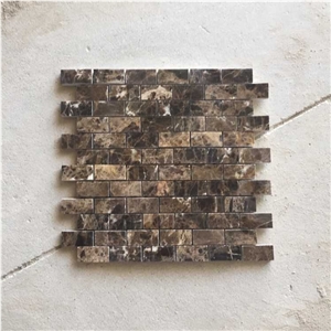 Dark Emperador Stone Mosaic Tile Oscuro, Marron, Scuro,Ramona,Ramona Brown,Ramora Brown, Spain, Imperial 23*48mm Polished Brick Marble Mosaic for Wall,Floor,Bathroom,Background