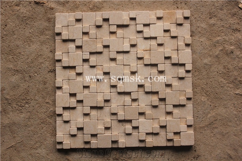 Egyptian Yellow Stone Mosaic Tile,Ramsis Gold,Sunny Marble,Sunny Yellow, Marble,Tumble High and Low 3d Face 15*15mm,30*30mm Marble Mosaic for Wall,Floor,Background,Interior Bathroom