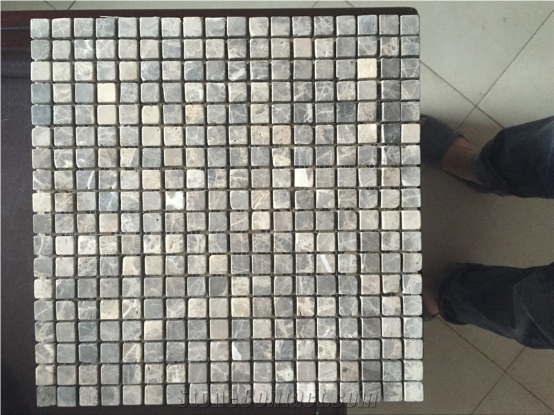 Emperador Dark Stone Mosaic Tile,Ramona,Ramona Brown,Ramora Brown,Emperador Dark Spain,Marron Emperador,Marone Imperial Tumble 15x15mm Marble Mosaic for Wall,Floor
