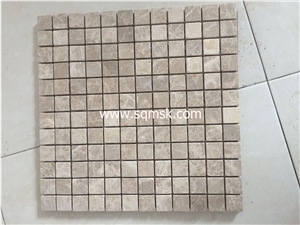 Light Emperador Stone Mosaic Tile,Mugla,Emperador Light Marble,Mugla Emperador Marble,Mugla Light Emperador Marble 25*25mm Tumble Marble Mosaic for Wall,Floor,Bathroom,Interior,Background Decoration