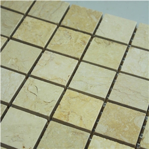 Sunny Marble Stone Mosaic Tile,Giallo Ducale,Giallo Egypto,Giallo Montagne,Giallo Sunny,Indigo Gold,Sahara Gold,Yellow Sahara Polish 15x15mm Marble Mosaic for Wall,Floor,Interior Bathroom