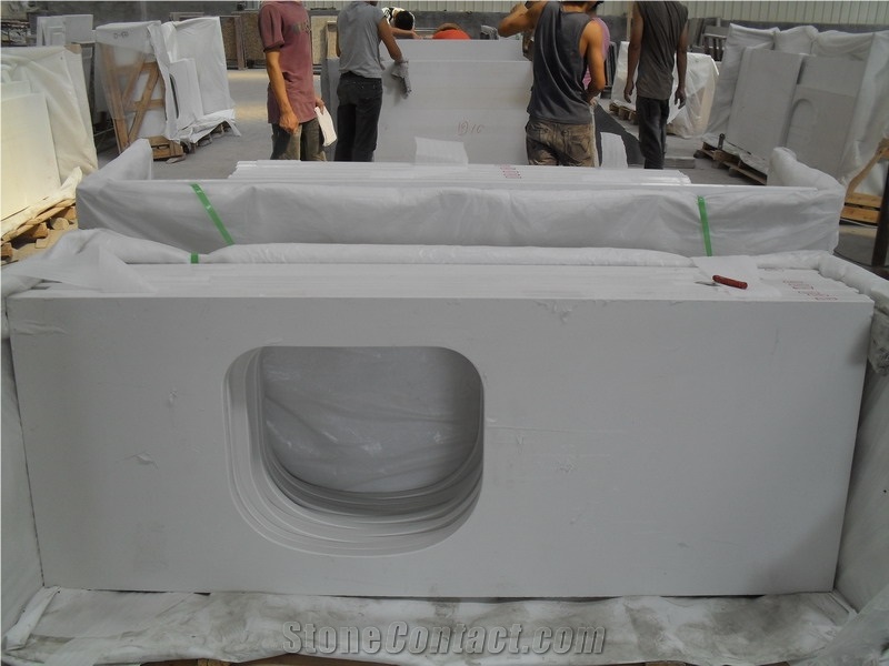 Pure White Quartz Stone Bath Top/Engineered Stone/Artificial Stone/Solid Surface Silestone Vanity Top