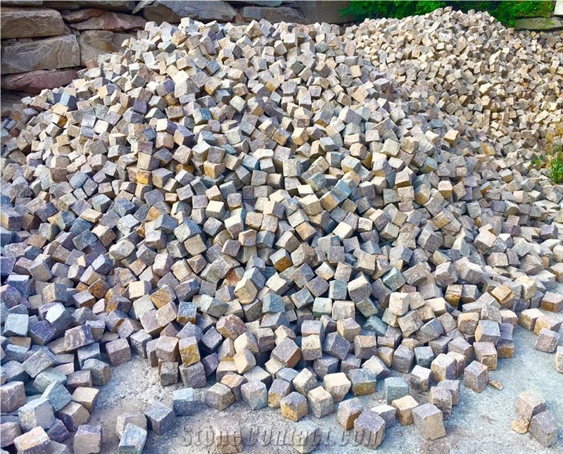 Porfido Trentino Cobble Stone, Cube Stone for Walkway, Driveway