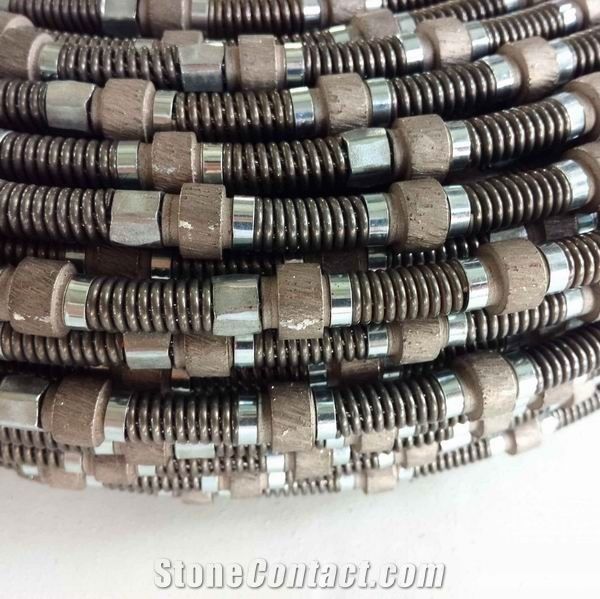 Spring Coated Diamond Wire Rope Saw For Stone Cutting