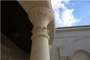 Jerusalem Bone Limestone Hand Carved Column