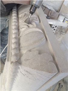 Jerusalem Royal White Stone Hand Carved Reliefs, Ornaments