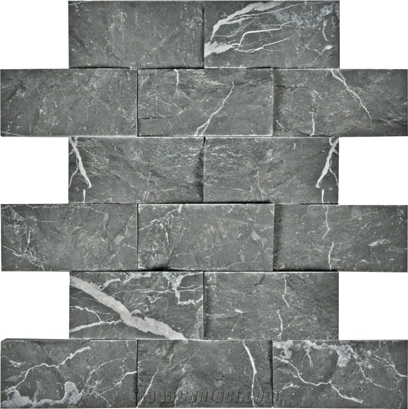Afyon Gray Marble Split Mosaic Tiles