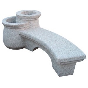 Serizzo Antigorio Chiaro Garden Bench, Grey Granite Benches