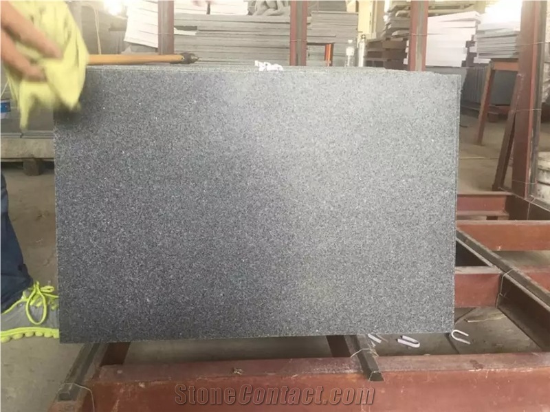 2 cm G654 Honed Granite Slabs/Padang Dark Honed Granite Floor Covering/Impala Black Honed Granite Tiles/Sesame Black Granite Floor Tiles