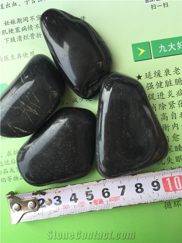 3-5cm Black Polished Pebbles/Black Polished River Stone