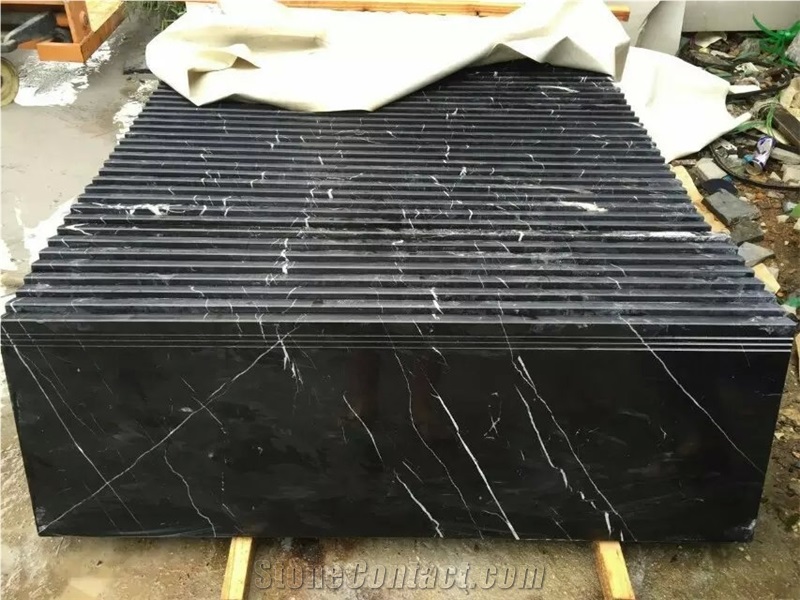 China Marquina Marble Tiles & Slabs, Black and White Vein Marble Floor Covering Tiles