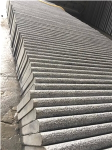Flamed Granite Stairs Riser/Grey G654 Granite Stair Treads/China Granite Steps