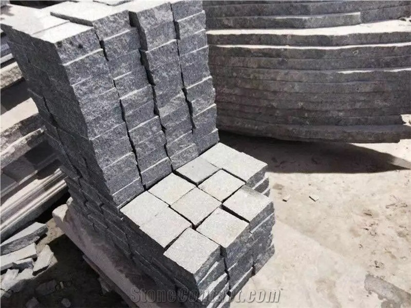 Flamed Surface Cube Stone/10x10cm Granite Chinese G654/Driveway Paving Stone