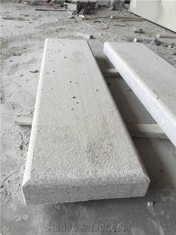 G603 Granite Landscaping Stones Kerbstone, Flamed Jianxi White Granite Kerb Stone, Curbstone