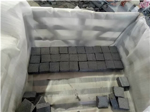 G654 Cobbles/ G654 Flamed Cobbles/ Grey Granite Flamed Cobbles/ China Impala Cobble Tile/ Padang Dark Flamed Cube Stone