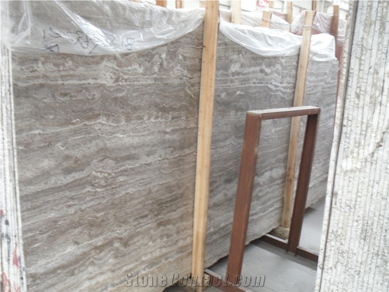 Silver Travertine Tiles & Slabs, Polished Travertine Tiles, Travertine Stone Flooring