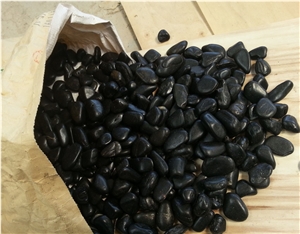 Black Decorative Polished Mixed Color Natural River Pebble Stone ,Black Polishing River Washed Stone in Garden and Landscaping