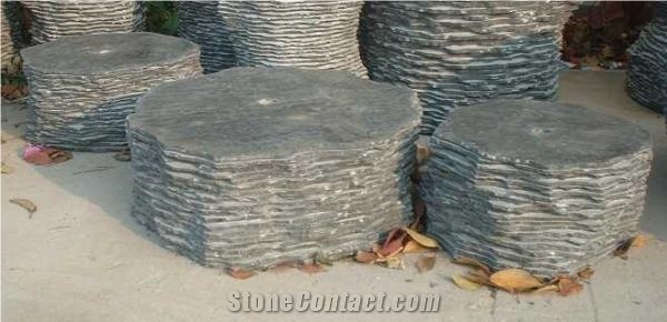 Blue Granite Hand Carved Stone Decorative Water Feature