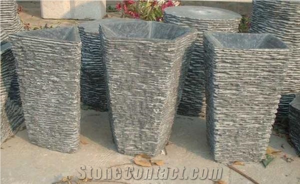 Blue Granite Hand Carved Stone Decorative Water Feature