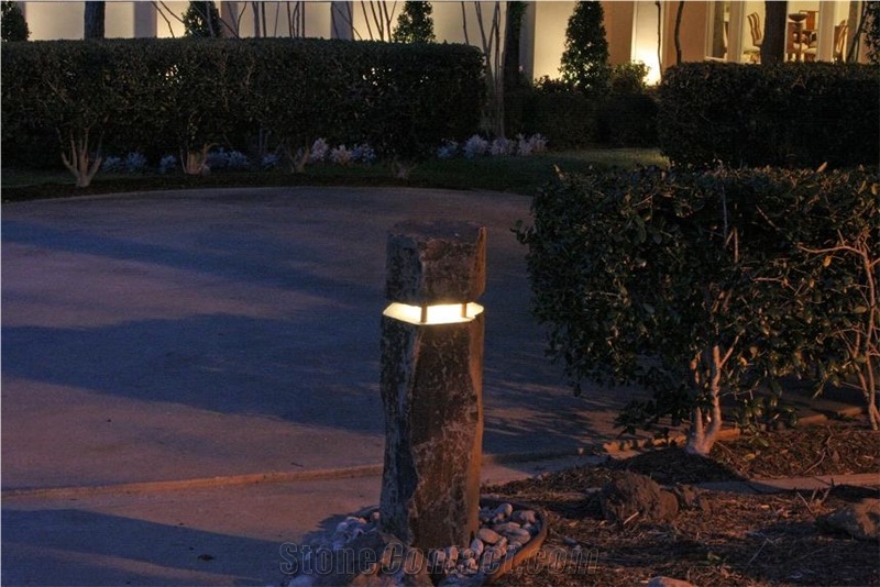 Garden Stone Lantern Carving ,Basalt Garden Lantern with Led Light