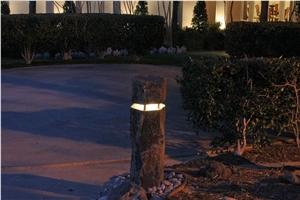 Garden Stone Lantern Carving ,Basalt Garden Lantern with Led Light