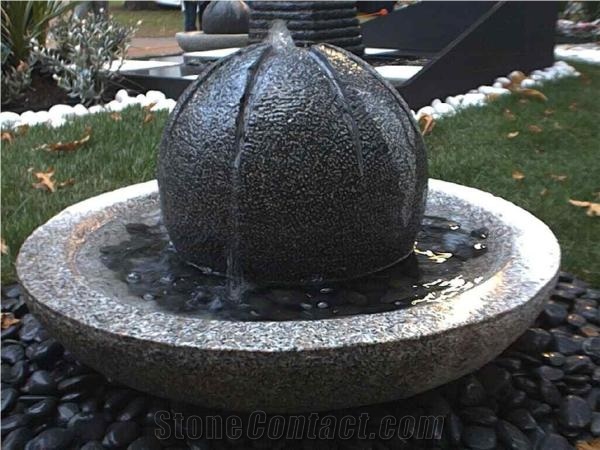 Granite Polished Decorative Water Feature in Garden and Landscaping
