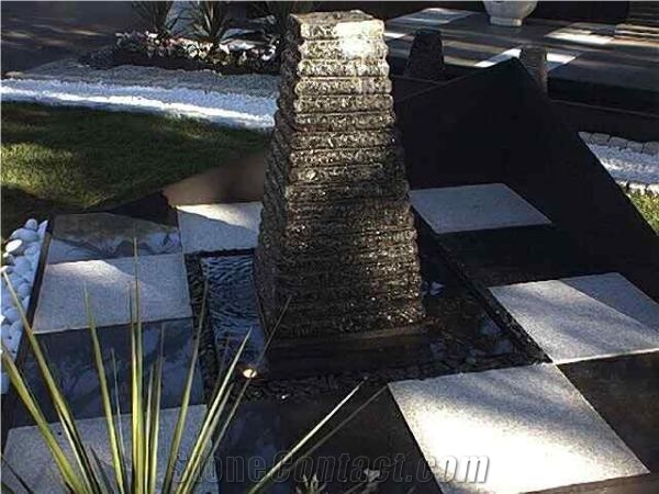 Granite Polished Decorative Water Feature in Garden and Landscaping