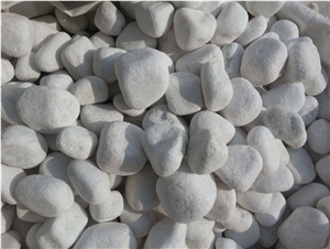 Hot Sale Tumbled Snow White Pebble Stone for Landscaping and Decoration, Snow White Mechaism Stone Pebble
