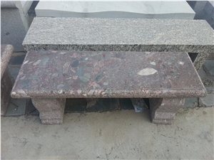 Lithosporic Granite Polished Garden Bench ,Outdoor Carved Stone Bench in Garden