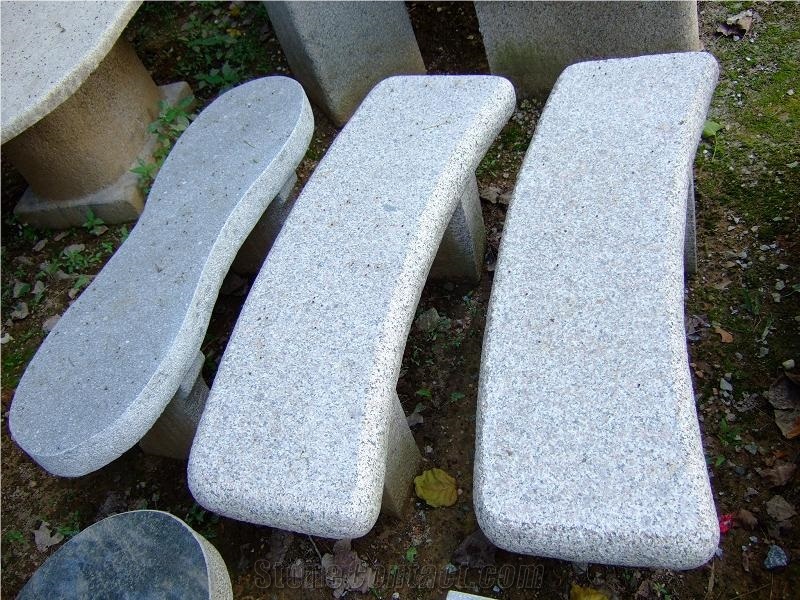 Natural Stone Hand Carved Stone Garden Bench in Landscaping , Granite Carved Bench and Chair in Park