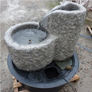 Outdoor Stone Garden Fountain for Landscaping Decoration , Natural Stone Water Feature G341 Granite Fountain