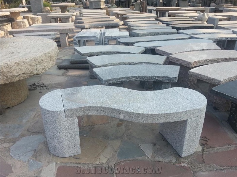Polished Stone Garden Bench Grey, How To Make A Curved Fire Pit Benchtop