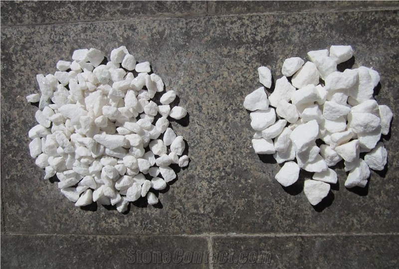 Pure White Natural Crushed River Stone, White Stone Gravel in Garden