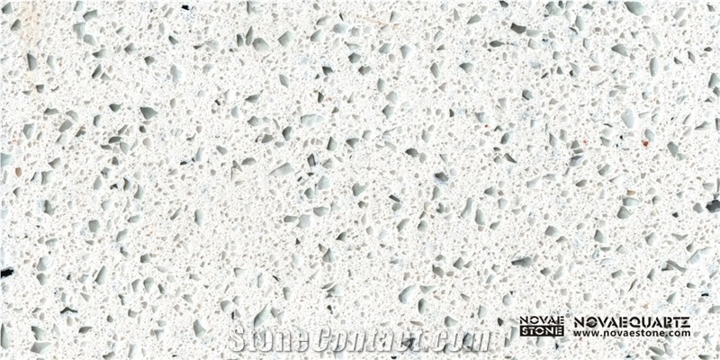 Nova White Quartz Stone Slabs & Tiles, China White Quartz