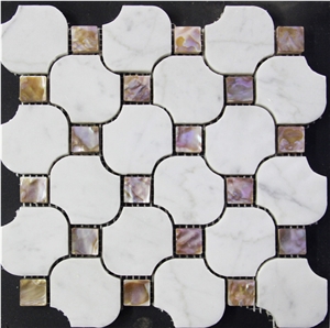 Art Decorative Irregular Marble Shell Mosaic Tile