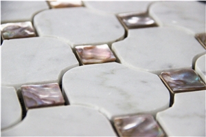 Art Decorative Irregular Marble Shell Mosaic Tile