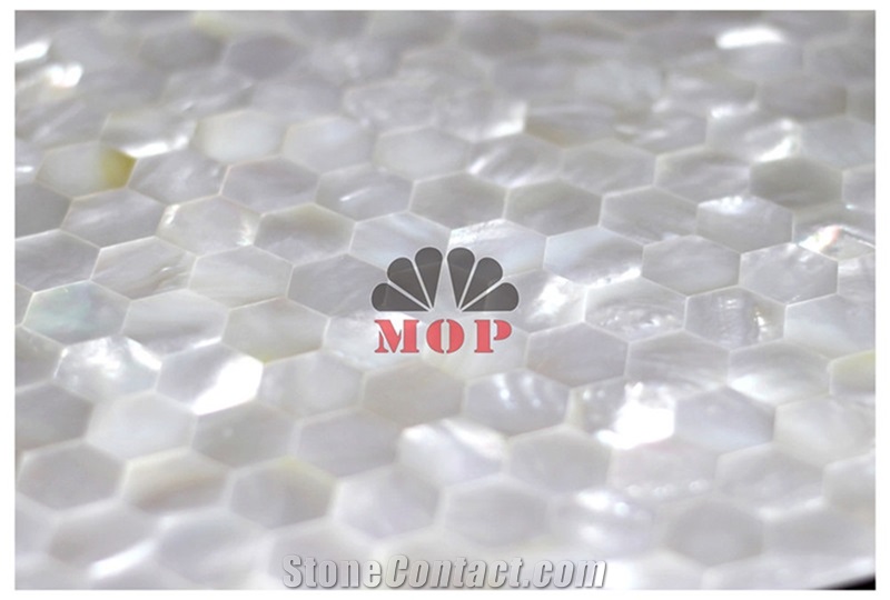 Environmental White Lip Shell Mosaic Decoration Slab
