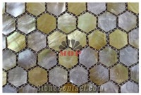 House Finishing Yellow Lip Shell Wall Mosaic Panel