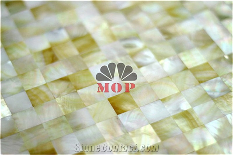 Marble Yellow Lip Shell Mosaic Wall Tile