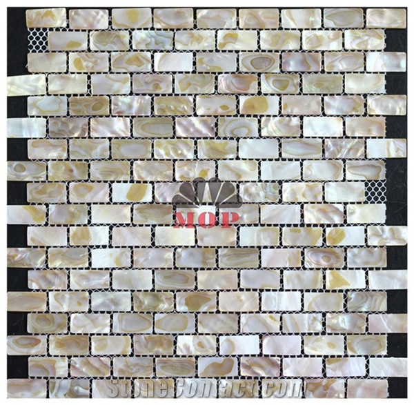 Rectangle Floor Wall Tile Pearl Shell Mosaic