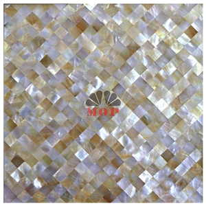 Rhombus Interior Design Yellow Shell Mosaic